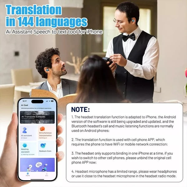 “SerniTalk™ Translator Earbuds let you understand 144 languages in real-time, online or offline.”